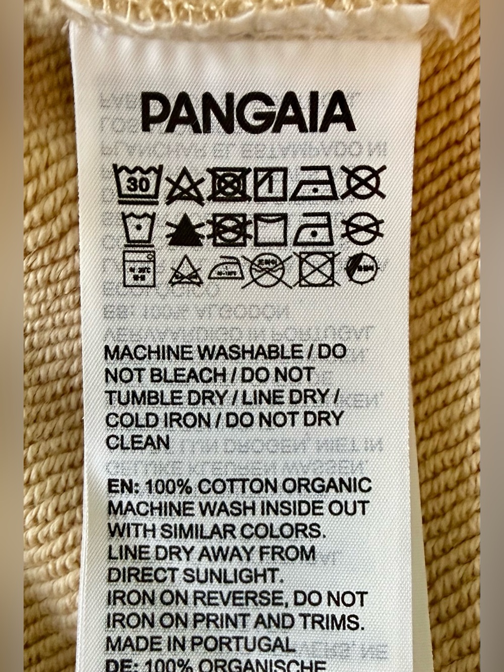 PANGAIA 365 PPRMINT Organic Cotton Joggers Oatmeal Sand L Portugal - Picture 11 of 14